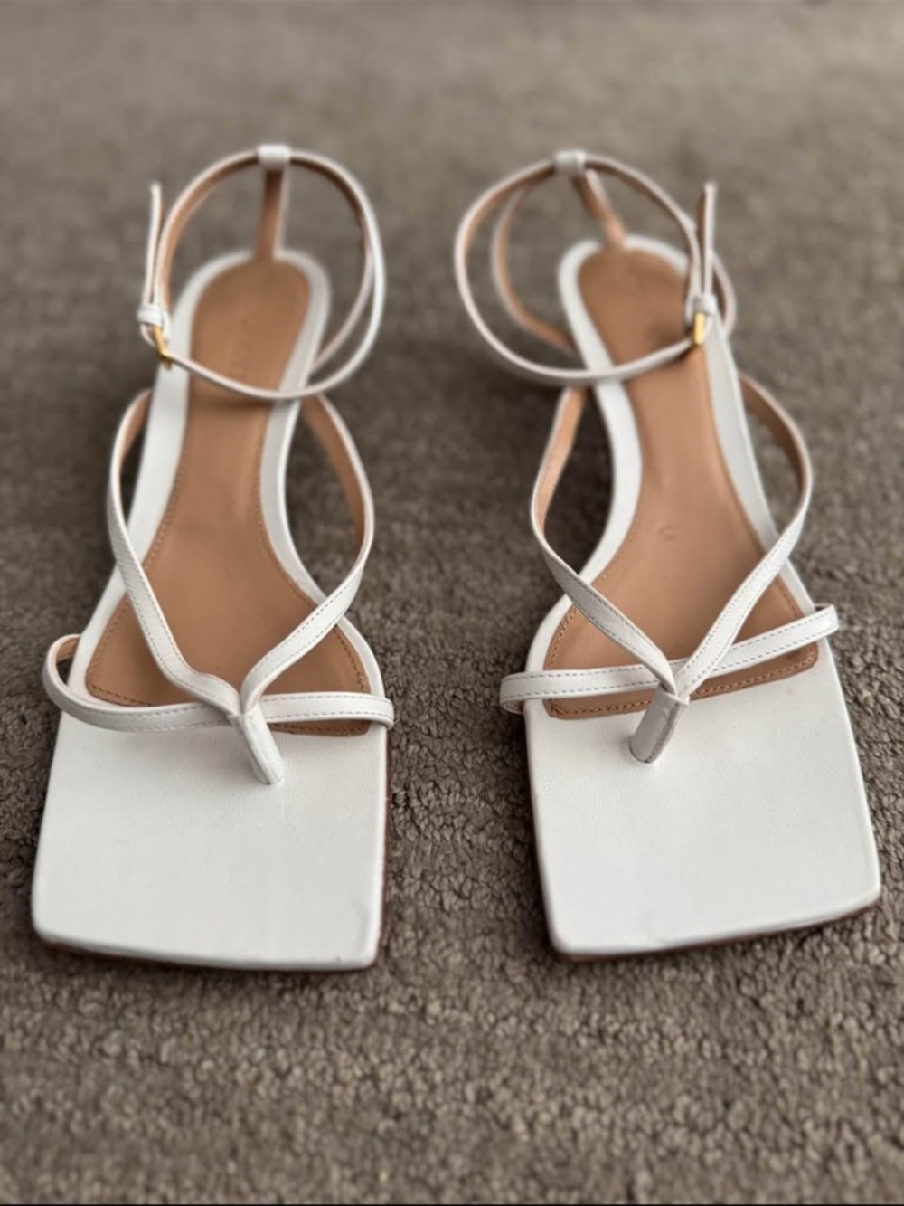 Bottega Veneta Stretch 45MM Leather Ankle-Strap Square Toe Sandals 38